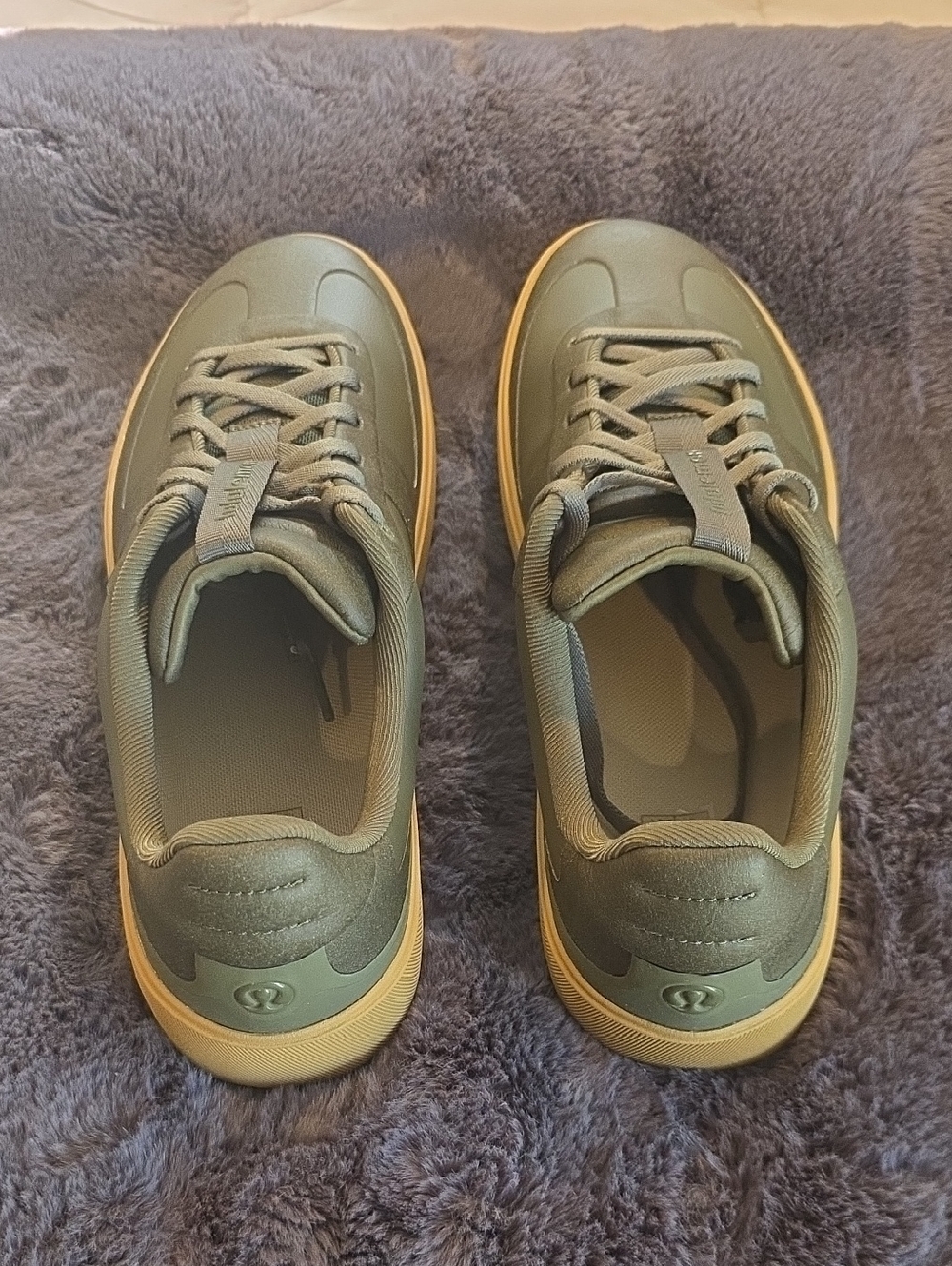 lululemon athletica Men's Olive Green Sneakers with Tan Sole